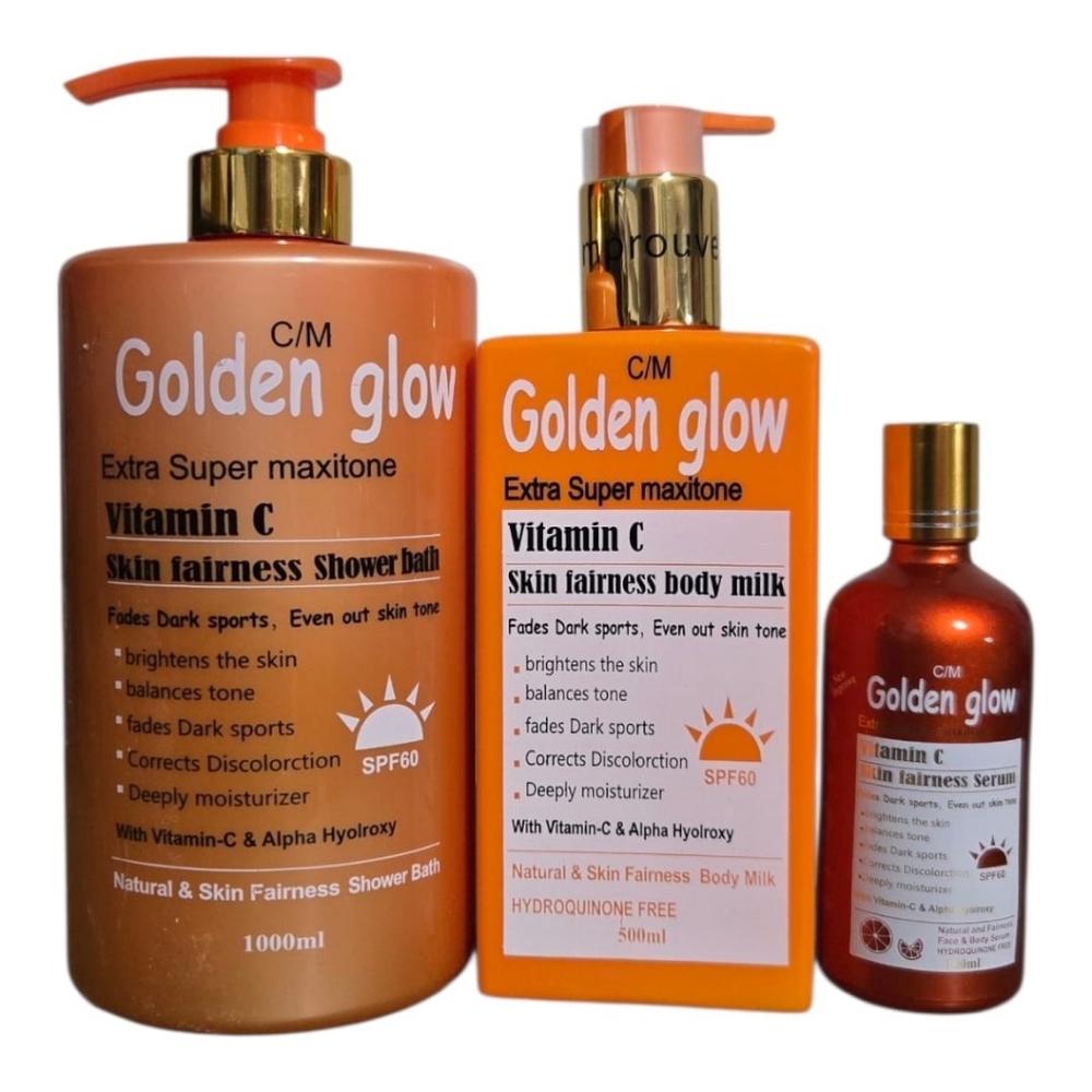 Golden Glow Vitamin C Body Lotion, Face Cream And Serum